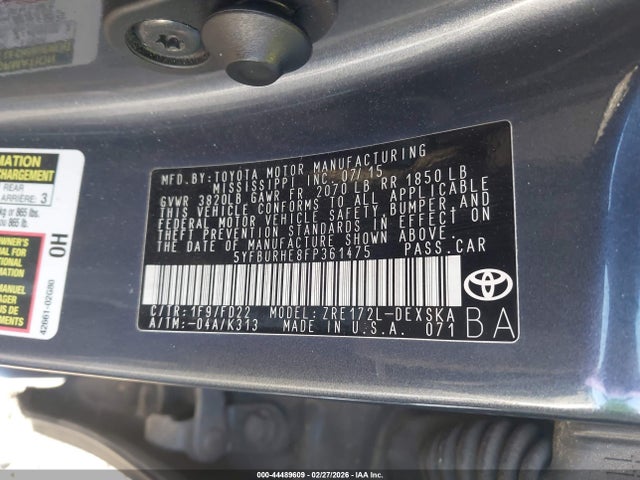 Toyota Corolla S Plus 2015 5YFBURHE8FP361475 Image 9