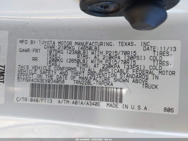 5TFNX4CN3EX034058 Toyota Tacoma