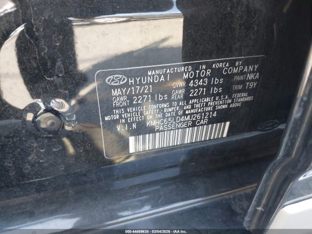 KMHC65LD4MU261214 Hyundai Ioniq Plug-in Hybrid Se
