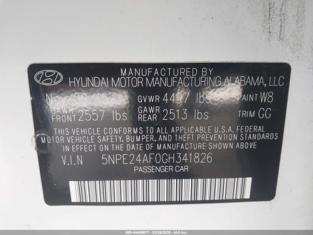 Hyundai SONATA SE 2016 5NPE24AF0GH341826 Image 9