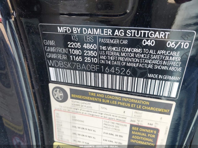 2011 MERCEDES-BENZ SL 550 WDBSK7BA0BF164526 Photo 8