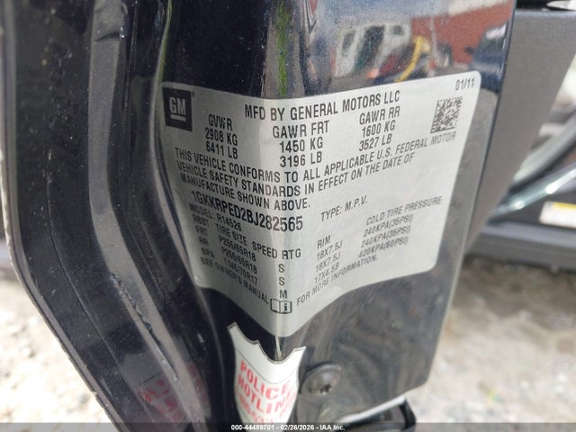 Aukcja sprzedaży 2011 Gmc Acadia Sle, vin: 1GKKRPED2BJ282565, numer aukcji: 44489701