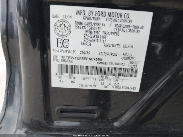 2015 FORD F-150 1FTEW1EF6FFA07550 Photo 8