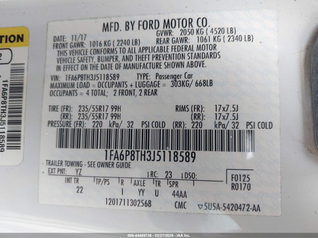 Ford Mustang Ecoboost 2018 1FA6P8TH3J5118589 Image 9