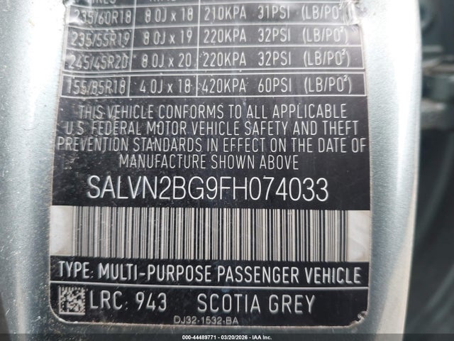 2015 LAND ROVER RANGE ROVER EVOQUE SALVN2BG9FH074033 Photo 8