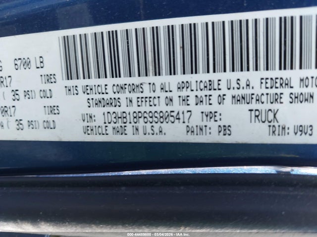 2009 DODGE RAM 1500 1D3HB18P69S805417 Photo 8