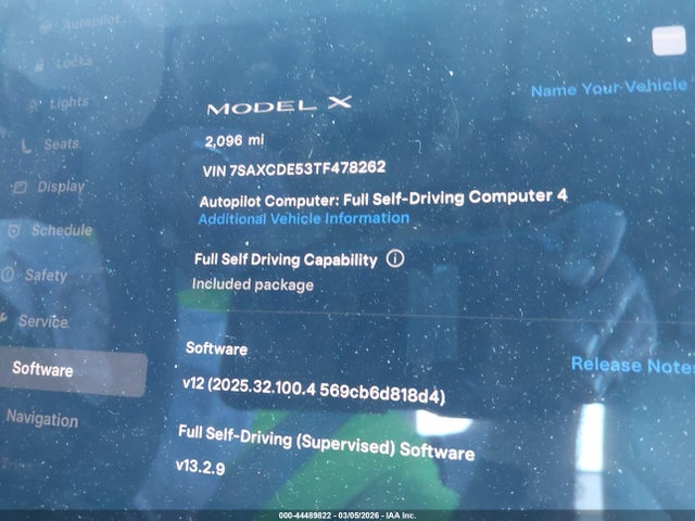 Продажа на аукционе авто 2026 Tesla Model X All-wheel Drive, vin: 7SAXCDE53TF478262, номер лота: 44489822