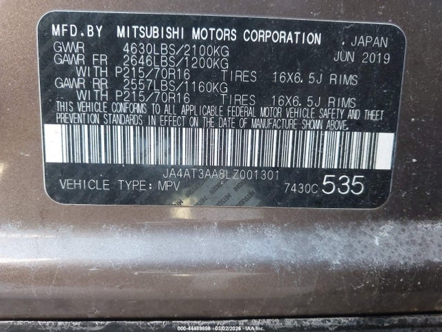 2020 MITSUBISHI ECLIPSE CROSS JA4AT3AA8LZ001301 Photo 8