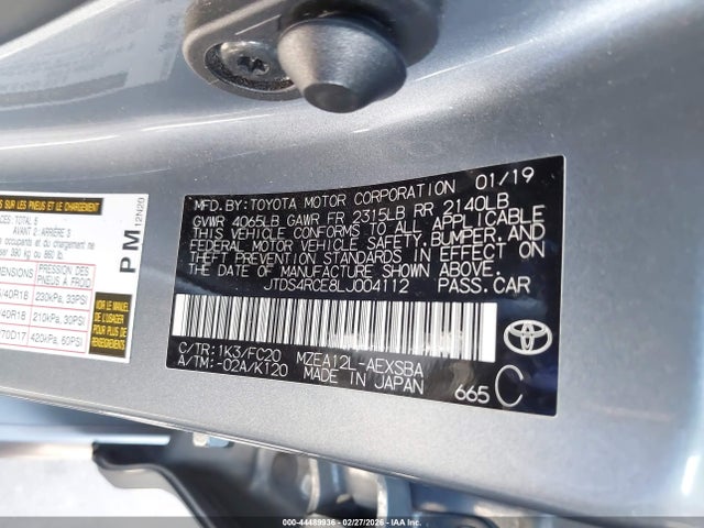 JTDS4RCE8LJ004112 Toyota COROLLA SE