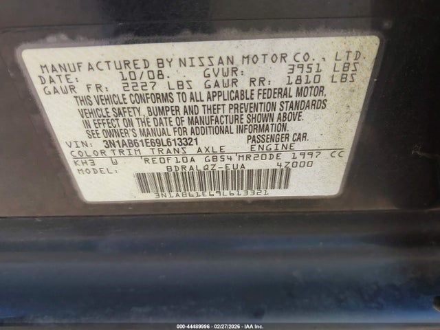 2009 NISSAN SENTRA 3N1AB61E69L613321 Photo 8