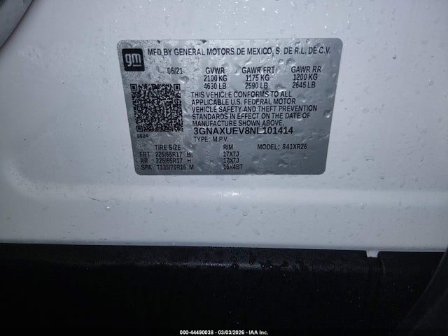 2022 CHEVROLET EQUINOX 3GNAXUEV8NL101414 Photo 8