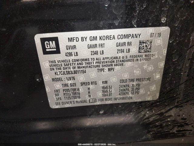 2020 CHEVROLET TRAX KL7CJLSB3LB011154 Photo 8