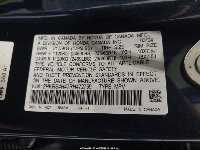 2024 HONDA CR-V 2HKRS4H47RH472759 Photo 8