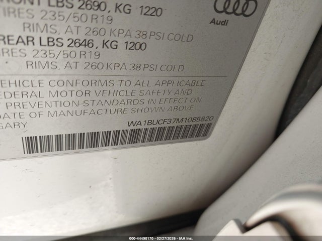 Aukcja sprzedaży 2021 Audi Q3 Premium Plus 40 Tfsi Quattro Tiptronic, vin: WA1BUCF37M1085820, numer aukcji: 44490170