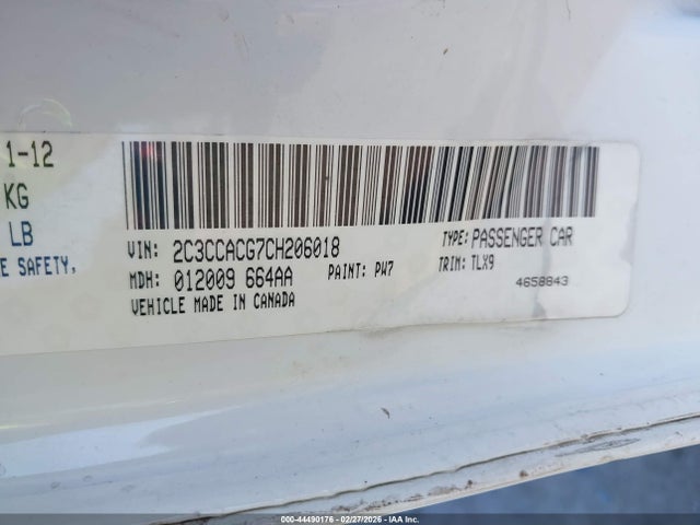 Продаж на аукціоні авто 2012 Chrysler 300 Limited, vin: 2C3CCACG7CH206018, номер лоту: 44490176