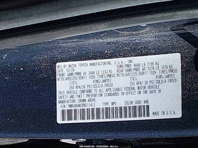 2024 Mazda Cx-50 2.5 S Select მანქანა იყიდება აუქციონზე, vin: 7MMVABAM2RN211412, აუქციონის ნომერი: 44490185