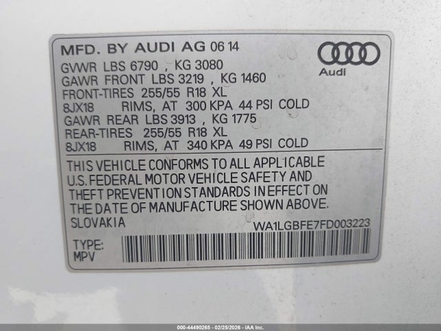 2015 AUDI Q7 WA1LGBFE7FD003223 Photo 8