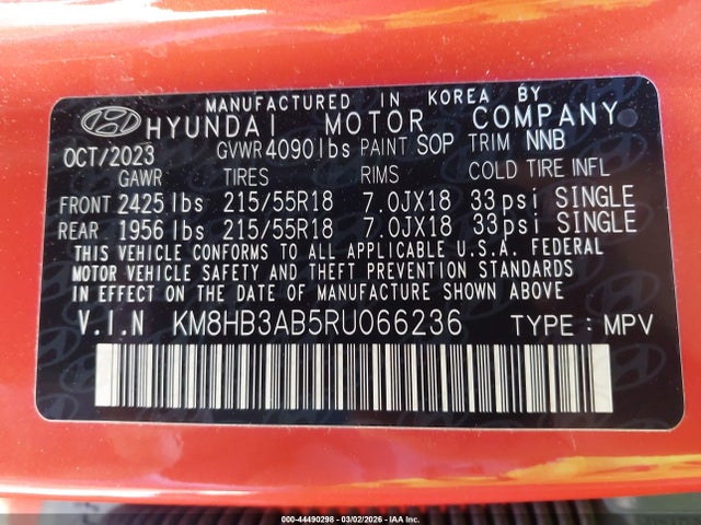 2024 HYUNDAI KONA KM8HB3AB5RU066236 Photo 8