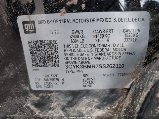 3GYK3BMR7SS262110 Cadillac Optiq Luxury 1 Awd