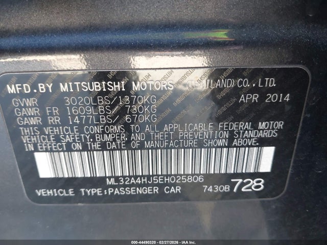 2014 MITSUBISHI MIRAGE ML32A4HJ5EH025806 Photo 8