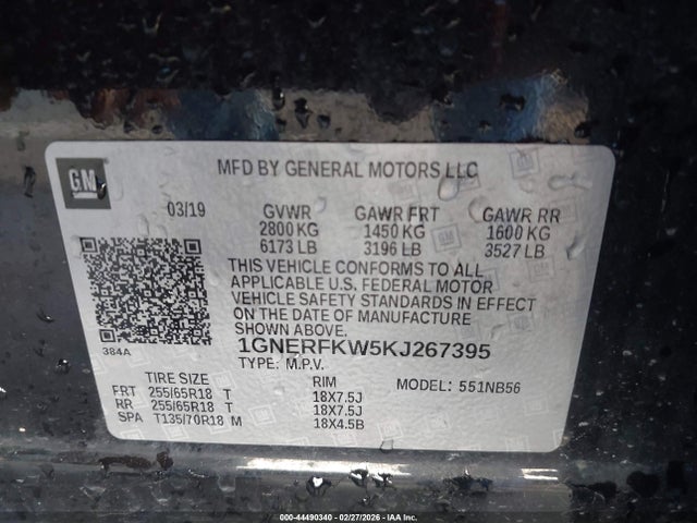 1GNERFKW5KJ267395 Chevrolet Traverse Ls