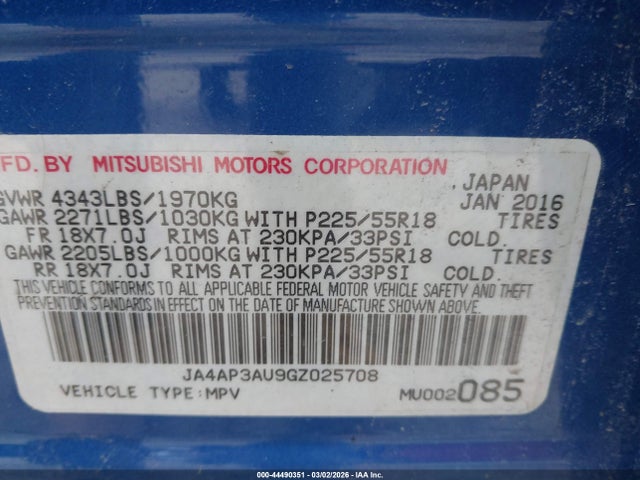 2016 MITSUBISHI OUTLANDER SPORT JA4AP3AU9GZ025708 Photo 8