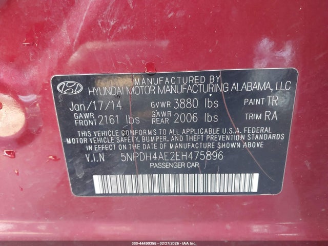 Hyundai ELANTRA SE 2014 5NPDH4AE2EH475896 Image 9