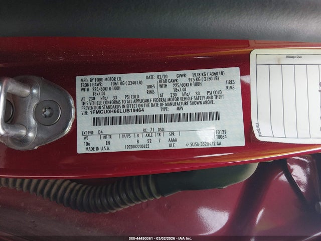 2020 FORD ESCAPE 1FMCU0H66LUB19464 Photo 8