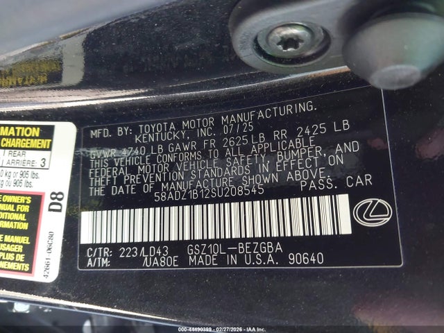 58ADZ1B12SU208545 Lexus ES 350