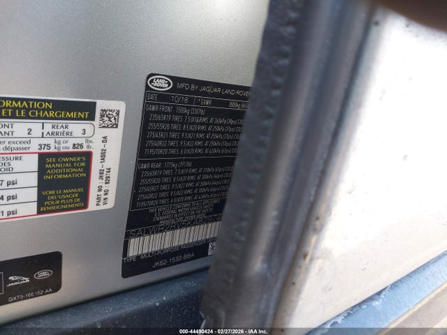 2019 LAND ROVER RANGE ROVER SPORT SALWR2RV5KA829744 Photo 8