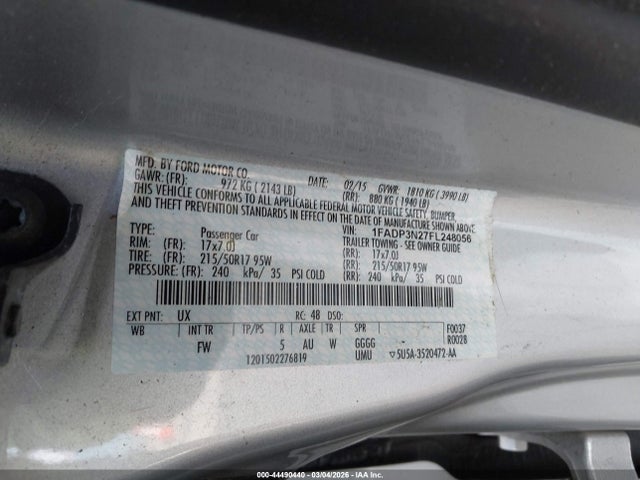 Ford Focus Titanium 2015 1FADP3N27FL248056 Image 9