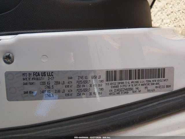 Aukcja sprzedaży 2017 Dodge Grand Caravan Gt, vin: 2C4RDGEG7HR699901, numer aukcji: 44490444