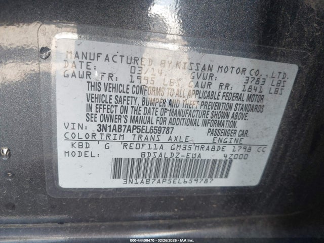2014 NISSAN SENTRA 3N1AB7AP5EL659787 Photo 8