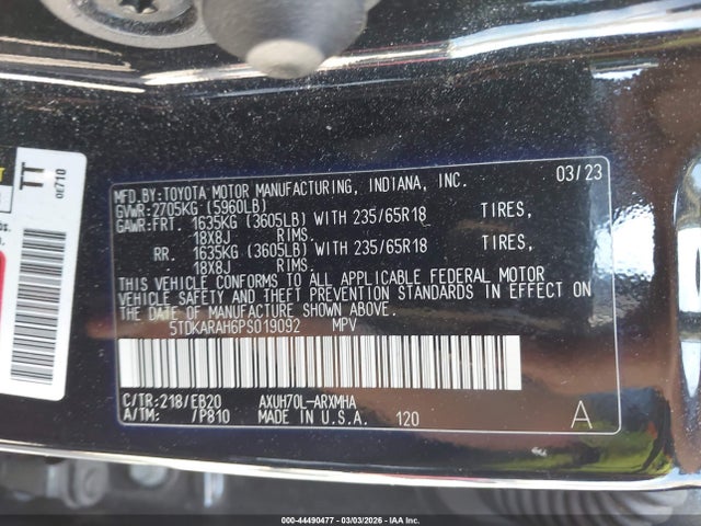 2023 TOYOTA HIGHLANDER 5TDKARAH6PS019092 Photo 8