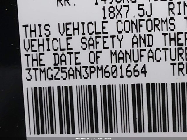 3TMGZ5AN3PM601664 Toyota Tacoma Limited
