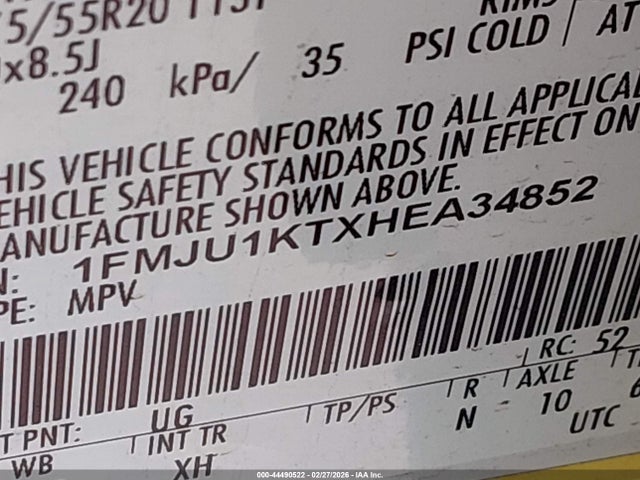 Ford Expedition Limited 2017 1FMJU1KTXHEA34852 Image 9