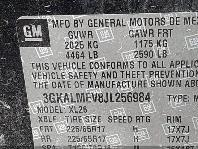 Aukcja sprzedaży 2018 Gmc Terrain Sle, vin: 3GKALMEV8JL256984, numer aukcji: 44490539