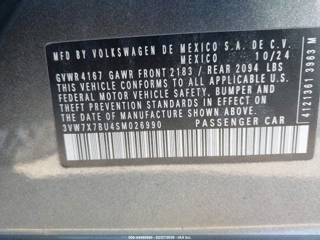3VW7X7BU4SM026990 Volkswagen Jetta 1.5t Se