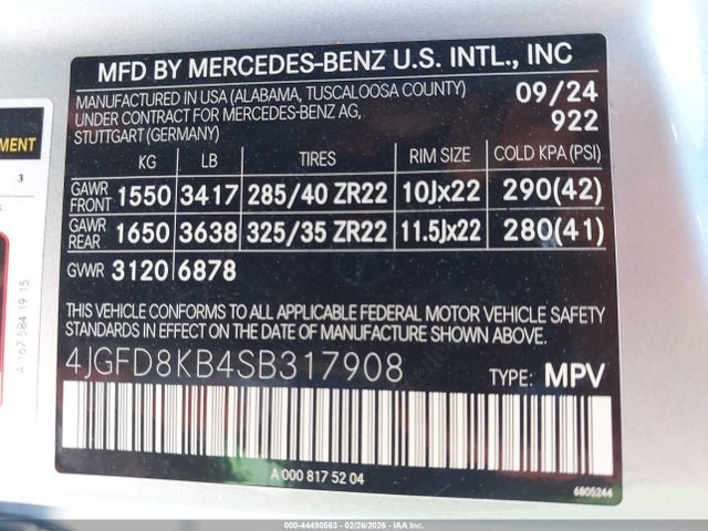 Продажа на аукционе авто 2025 Mercedes-benz Amg Gle 63 Coupe S 4matic+, vin: 4JGFD8KB4SB317908, номер лота: 44490563