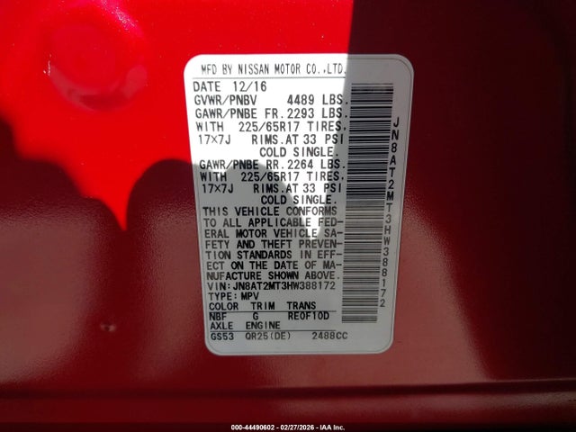 Nissan ROGUE S 2017 JN8AT2MT3HW388172 Image 9