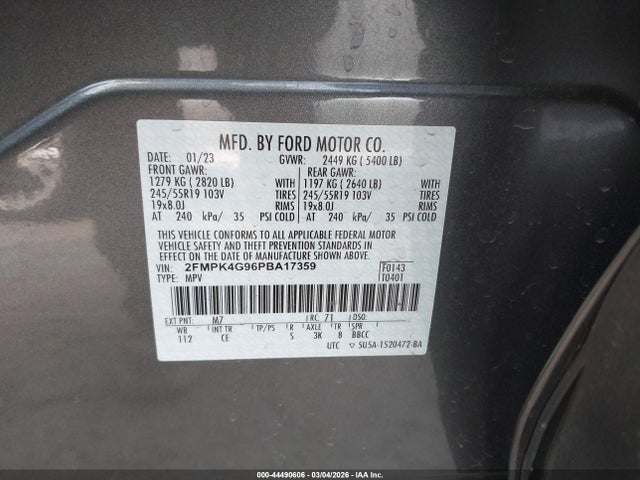 Aukcja sprzedaży 2023 Ford Edge Se, vin: 2FMPK4G96PBA17359, numer aukcji: 44490606