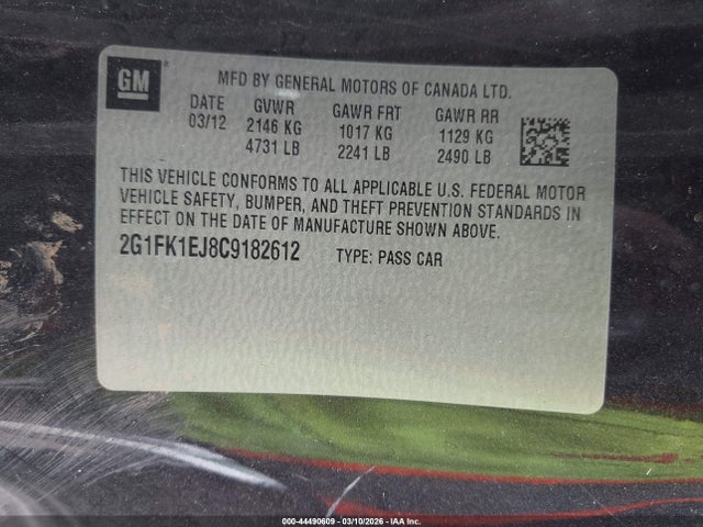 2012 CHEVROLET CAMARO 2G1FK1EJ8C9182612 Photo 8