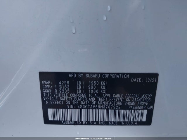 4S3GTAV69N3707922 Subaru Impreza Premium 5-door