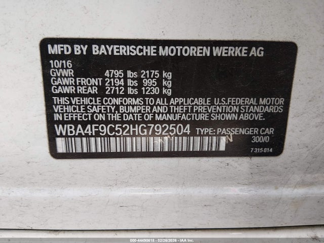 WBA4F9C52HG792504 BMW 430i Gran Coupe Xdrive