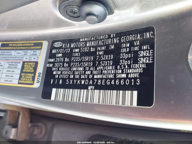 5XYKWDA78EG466013 KIA Sorento Limited V6