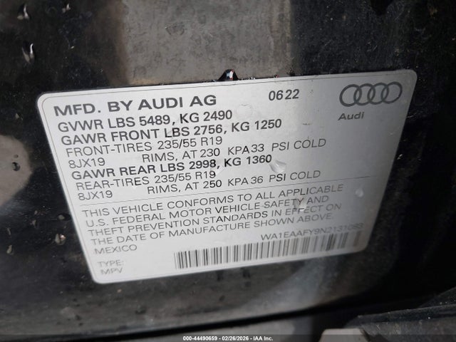 2022 AUDI Q5 WA1EAAFY9N2131083 Photo 8
