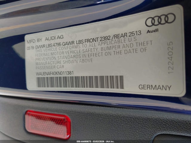 2019 AUDI A4 WAUENAF40KN011381 Photo 8