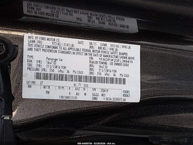 Ford FOCUS SE 2015 1FADP3F23FL369410 Image 9