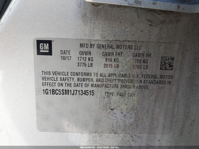 1G1BC5SM1J7134515 Chevrolet Cruze Ls Auto