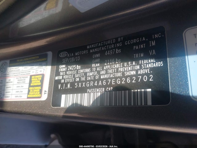 KIA Optima Sx Turbo 2014 5XXGR4A67EG262702 Image 9